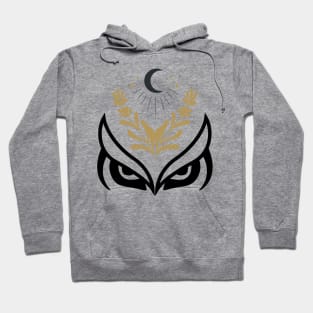 Owl staring under the Moon and leaves Hoodie